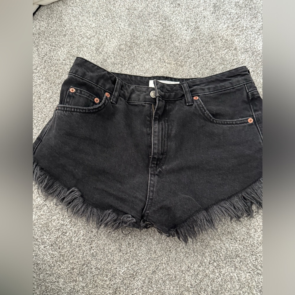 Top shop black jean shorts
